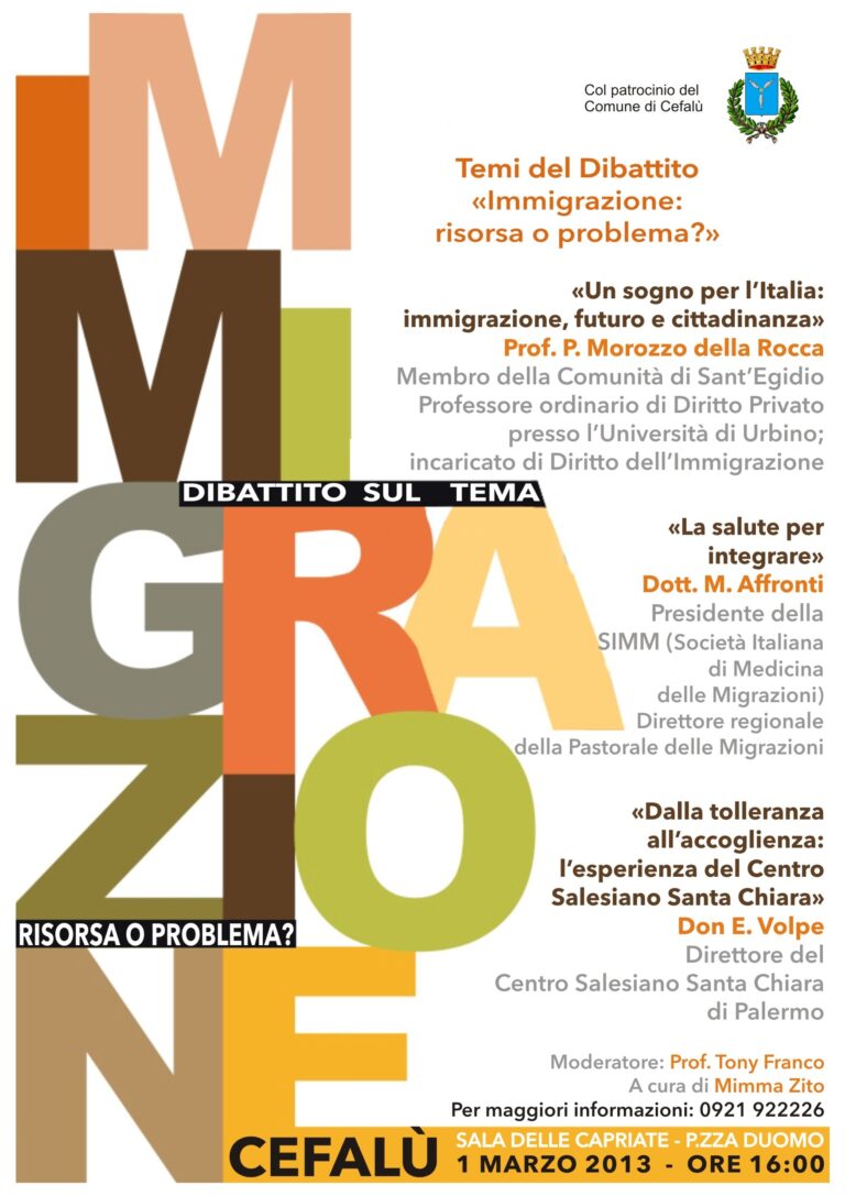 Immigrazione: risorsa o problema? Se ne discute alla sala delle Capriate