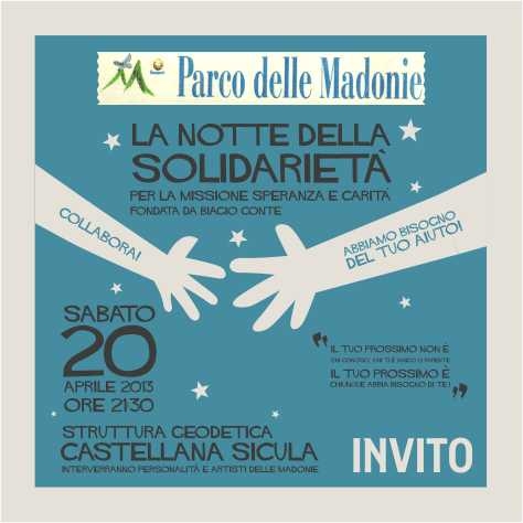 La “Notte della Solidarietà” il 20 aprile a sostegno della Missione “Speranza e Carità” di Biagio Conte