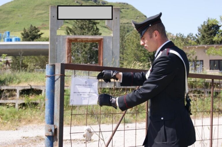 Sequestrata dai Carabinieri un’area di 40.000 mq. Denunciato l’amministratore di una srl per  violazione dei reati ambientali
