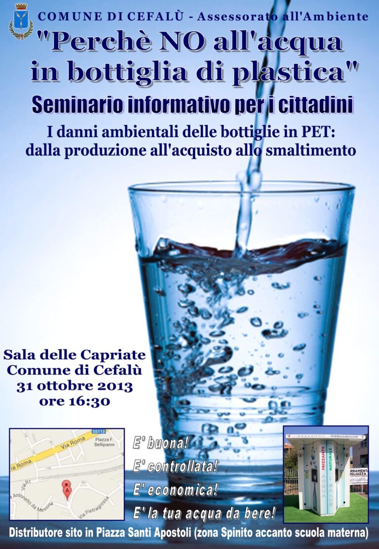 Seminario “Perchè NO all’acqua in bottiglia di plastica”