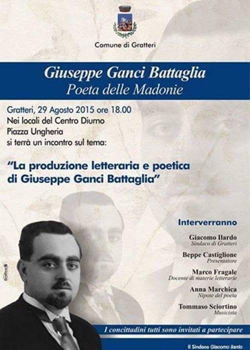 Gratteri ricorda Giuseppe Gangi Battaglia, il poeta delle Madonie
