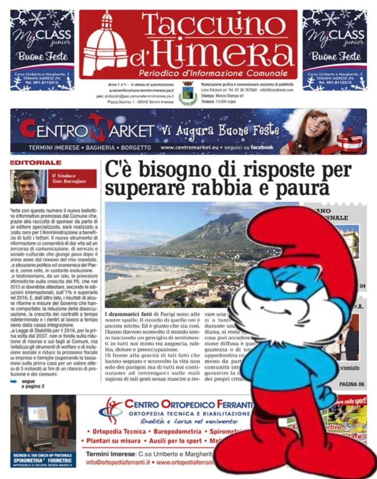 Nasce il periodico d’informazione comunale: sembra di essere nel paese dei Puffi