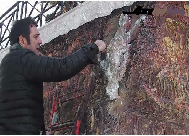 Croce Taravella ha terminato ad Alia il murales dedicato alle suggestive grotte della Gurfa. Inaugurazione l’11 Novembre