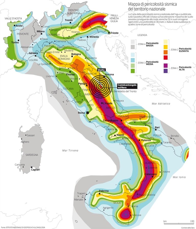 Terremoti: ecco la mappa del rischio in Italia