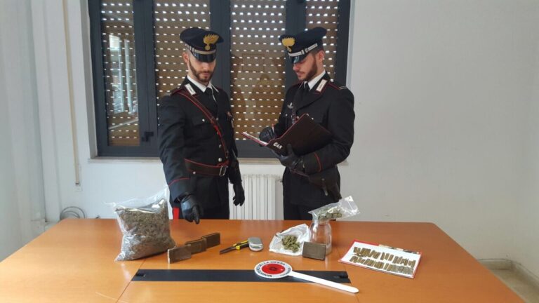 Controlli antidroga. Arrestate 3 persone e sequestrati 450 grammi di hashish