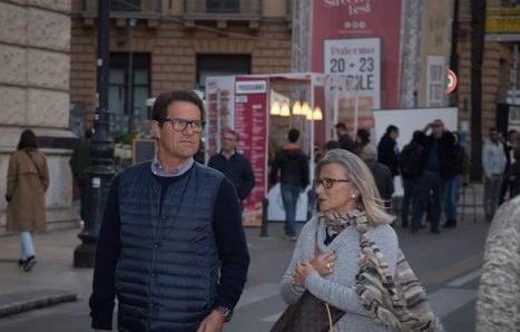 L’ex allenatore Fabio Capello a Palermo tra le gastronomie dello Street Food Fest