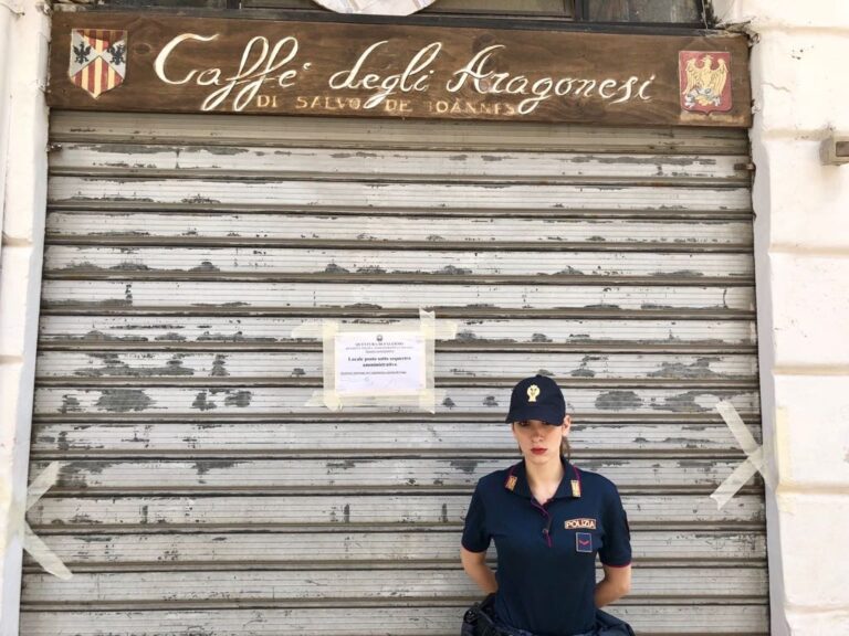 Controlli amministrativi della polizia. Sequestri, sanzioni e denunce per i titolari di esercizi privi di licenze