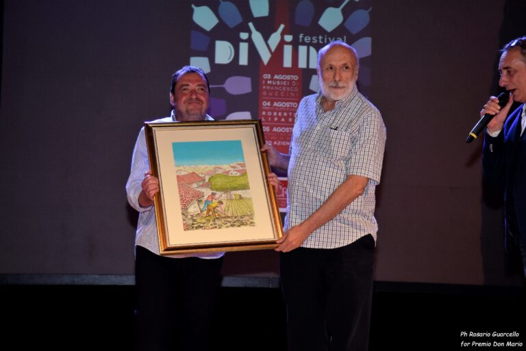 Davide Oldani e Carlo Petrini premiati a Castelbuono in occasione del Divino Festival