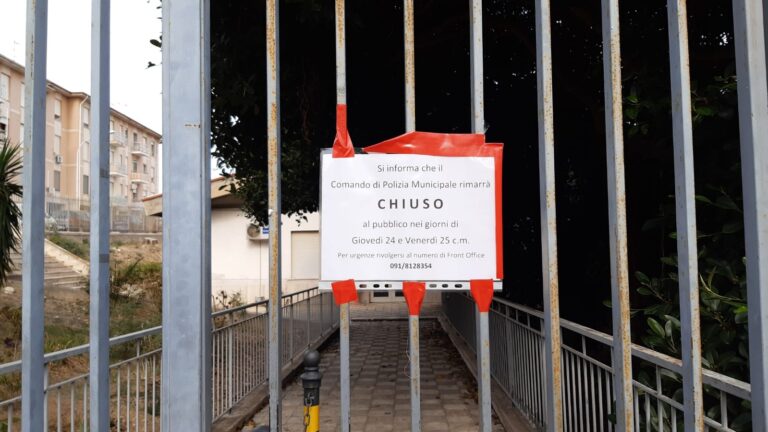 Termini Imerese, dipendente della Polizia Municipale positiva al Covid-19: chiuso il Comando e tampone per tutti i vigili