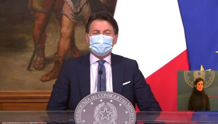 Rischio concreto terza ondata. Governo vara misure restrittive per la festività: 10 giorni di lockdown totale