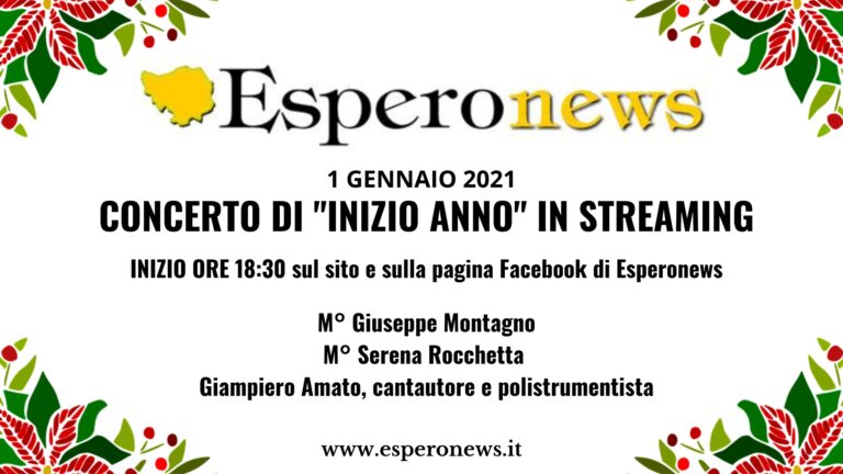 “Concerto di Inizio Anno 2021”: in streaming su Esperonews con i giovani del Comprensorio