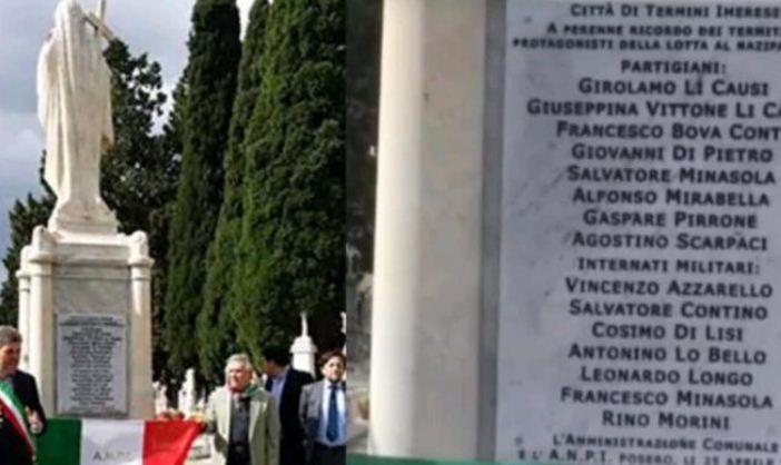 Termini Imerese, Consigliere comunale chiede di rimuovere lapide che ricorda caduti nella lotta al nazifascismo. ANPI: proposta offensiva