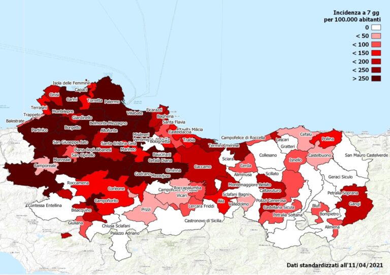 Coronavirus, Provincia: ancora in aumento i positivi, Palermo con il più alto numero di contagiati