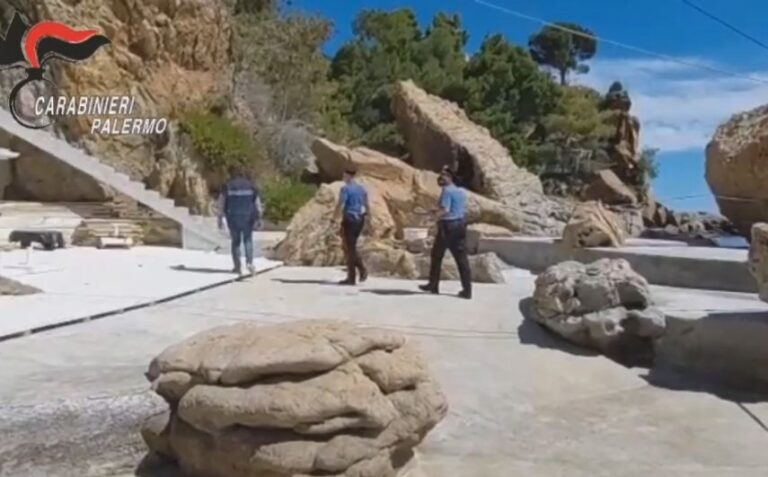 Cefalù, terrazzamento abusivo di fronte i faraglioni. In 9 denunciati alla Procura di Termini Imerese. Sequestrato il cantiere
