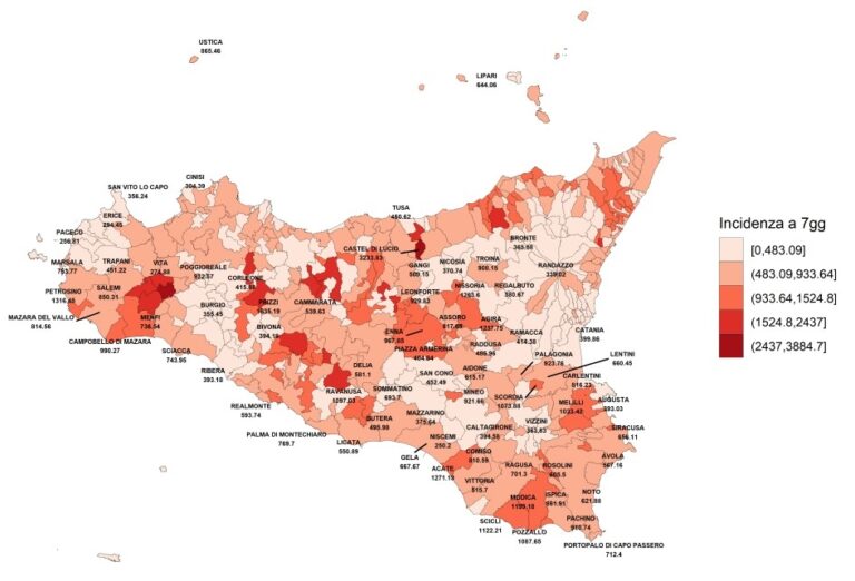 Covid, bollettino settimanale: in Sicilia curva epidemica e ospedalizzazioni ancora in discesa