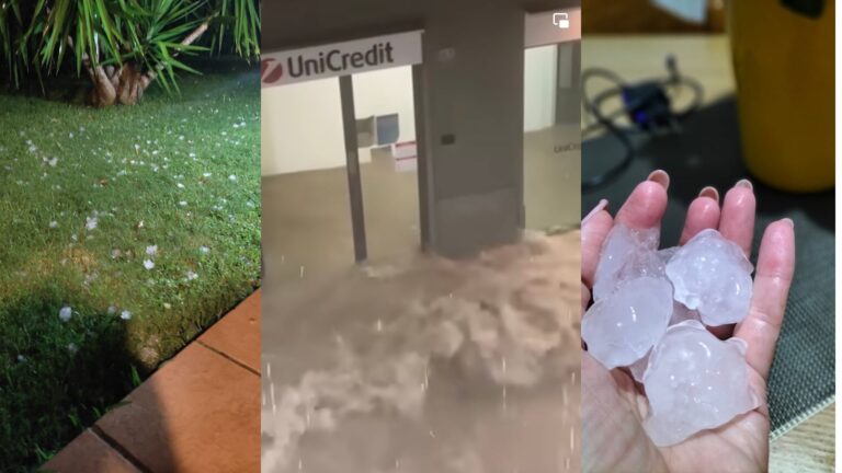 Campofelice di Roccella e Lascari grandine come palline da ping pong, allagamenti a Caccamo