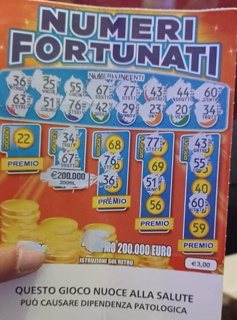 Vinti a Termini Imerese 200.000,00 € con un “Gratta e Vinci”