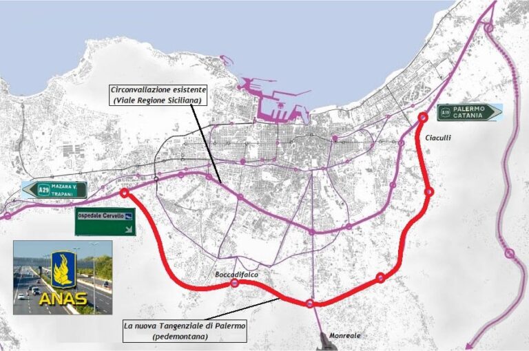 Palermo, tangenziale per superare viale Regione Siciliana: sarà lunga 20 km  la maggior parte in galleria e viadotto
