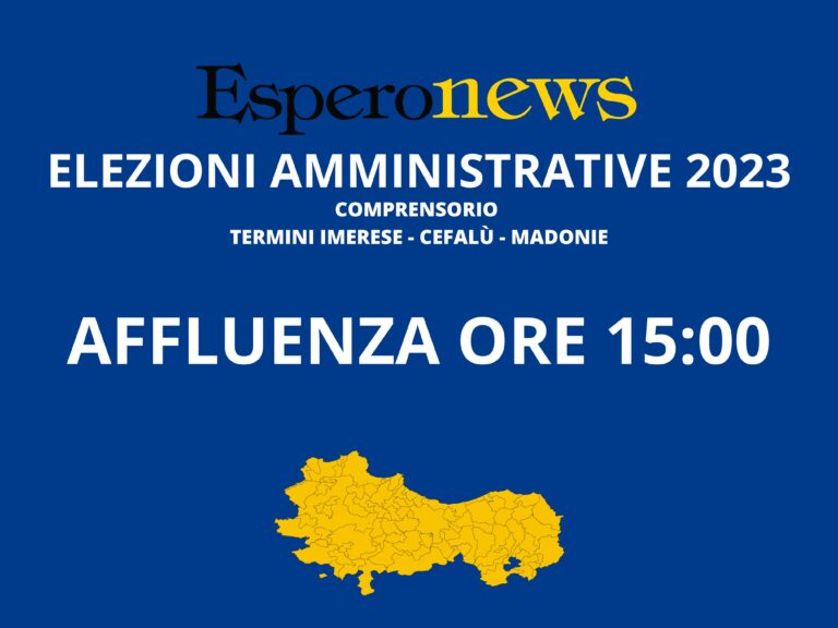 Amministrative 2023: affluenza ore 15 nel Comprensorio Termini Imerese – Cefalù – Madonie del 29 maggio
