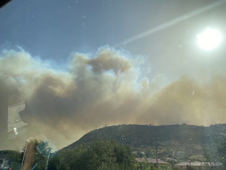 Vasto incendio a Gratteri, scuole chiuse, cielo oscurato dal fumo