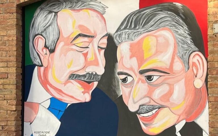 Roccapalumba, imbrattato il murale dedicato a Falcone e Borsellino