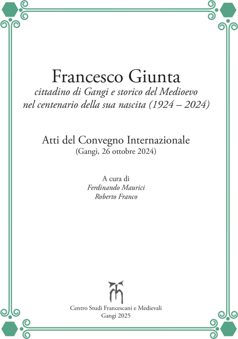 Gangi, pubblicati gli atti del Convegno Internazionale sul medievista Francesco Giunta